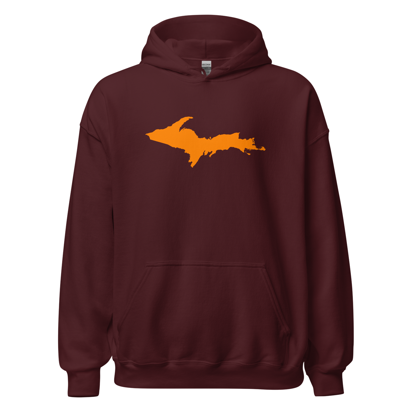 Michigan Upper Peninsula Hoodie (w/ Orange UP Outline) | Unisex Standard