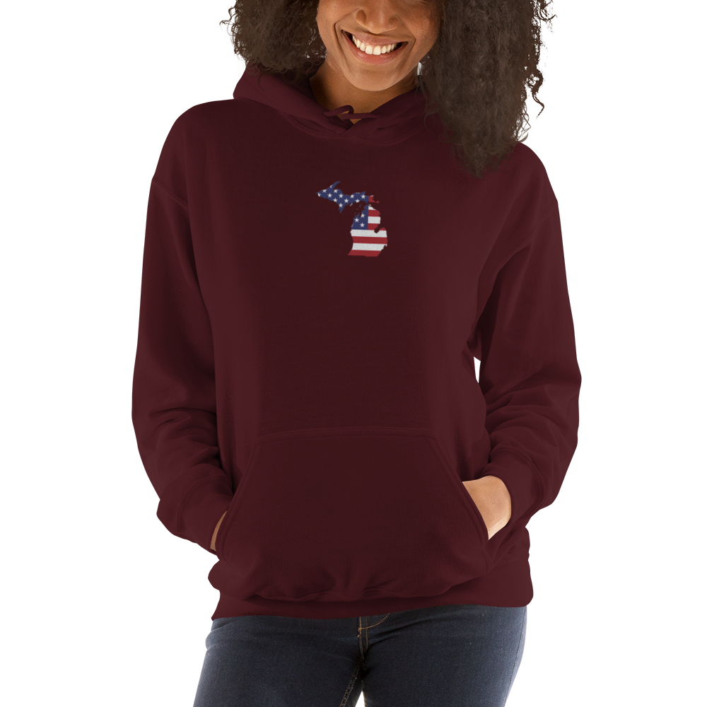 Michigan Hoodie (w/ MI USA Flag) | Unisex Standard - Emb.