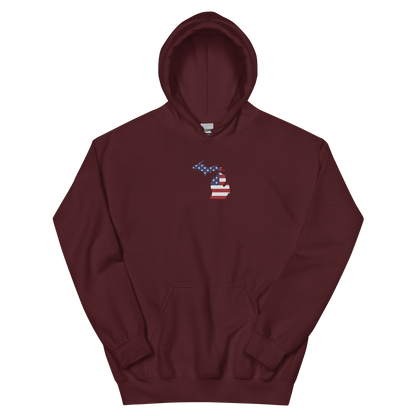 Michigan Hoodie (w/ MI USA Flag) | Unisex Standard - Emb.