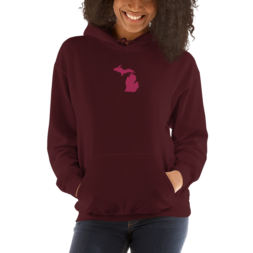 Michigan Hoodie (w/ Pink MI Outline) | Unisex Standard - Emb.