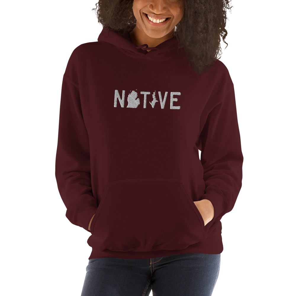 Michigan 'Native' Hoodie (Licence Plate Font) | Unisex Standard - Emb.