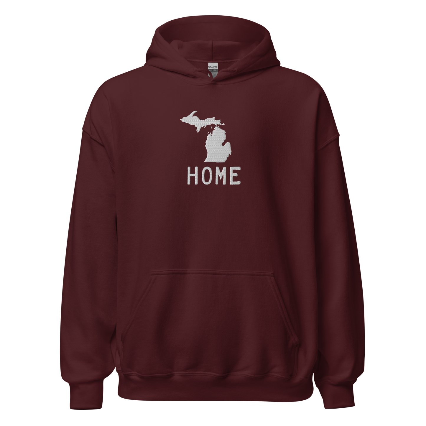 Michigan 'Home' Hoodie (Licence Plate Font) | Unisex Standard - Emb.