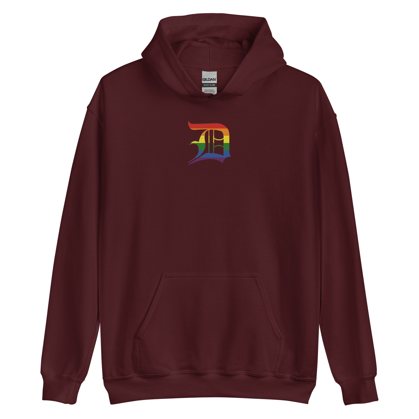 Detroit 'Old English D' Hoodie (Rainbow Pride Edition) | Unisex Standard - Emb.