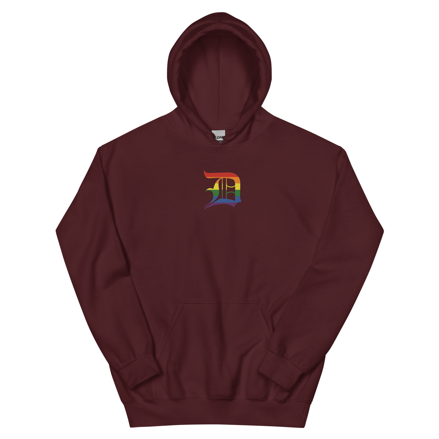 Detroit 'Old English D' Hoodie (Rainbow Pride Edition) | Unisex Standard - Emb.