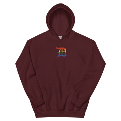 Detroit 'Old English D' Hoodie (Rainbow Pride Edition) | Unisex Standard - Emb.