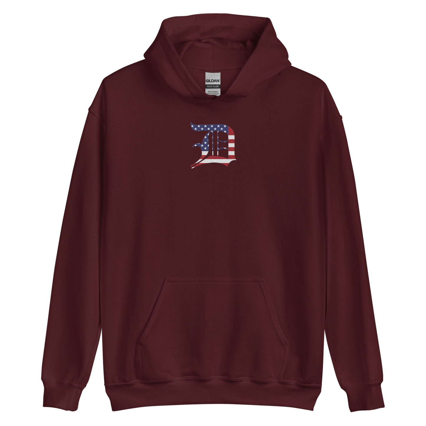 Detroit 'Old English D' Hoodie (Patriotic Edition) | Unisex Standard - Emb.