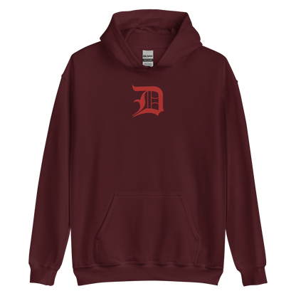 Detroit 'Old English D' Hoodie (Aliform Red) | Unisex Standard - Emb.