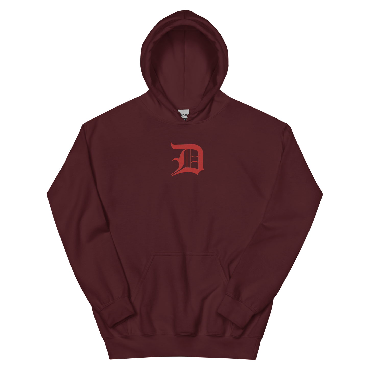 Detroit 'Old English D' Hoodie (Aliform Red) | Unisex Standard - Emb.