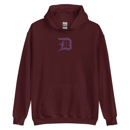 Detroit 'Old English D' Hoodie (Plum) | Unisex Standard - Emb.