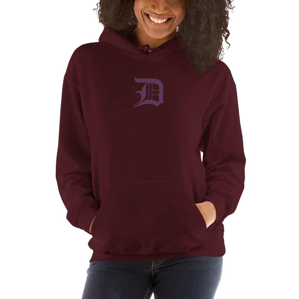 Detroit 'Old English D' Hoodie (Plum) | Unisex Standard - Emb.