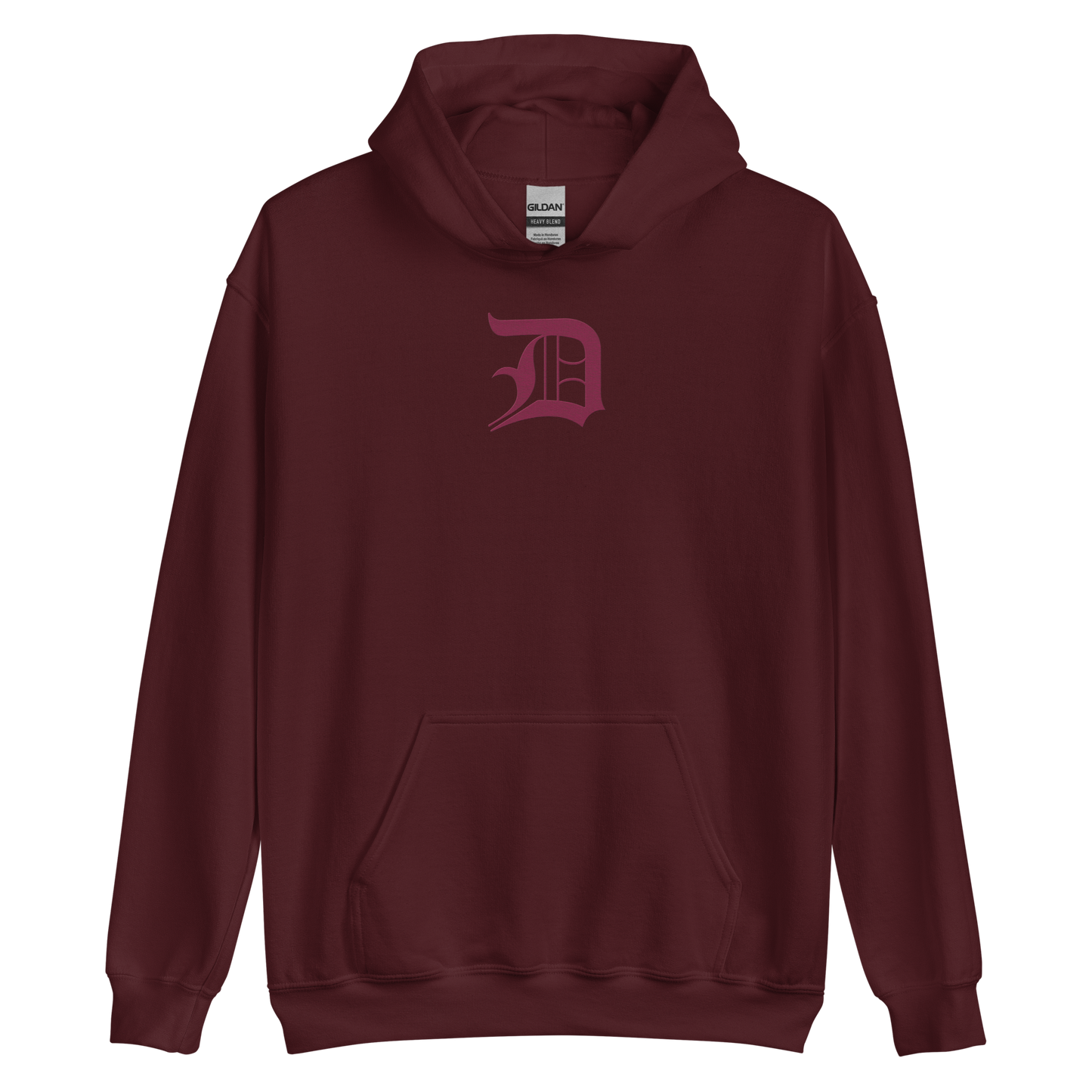 Detroit 'Old English D' Hoodie (Ruby Red) | Unisex Standard - Emb.