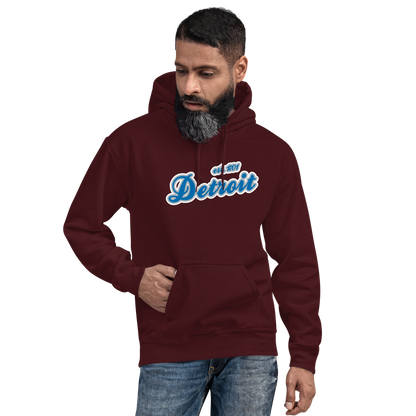 'Detroit EST. 1701' Hoodie (Azure Script Font) | Unisex Standard