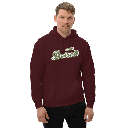 'Detroit EST. 1701' Hoodie (Army Green Script Font) | Unisex Standard