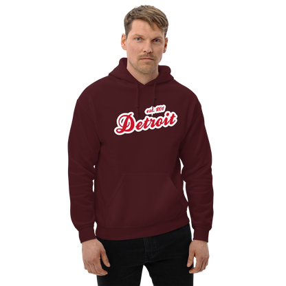 'Detroit EST. 1701' Hoodie (Aliform Red Script Font) | Unisex Standard