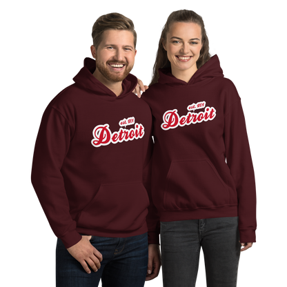 'Detroit EST. 1701' Hoodie (Aliform Red Script Font) | Unisex Standard