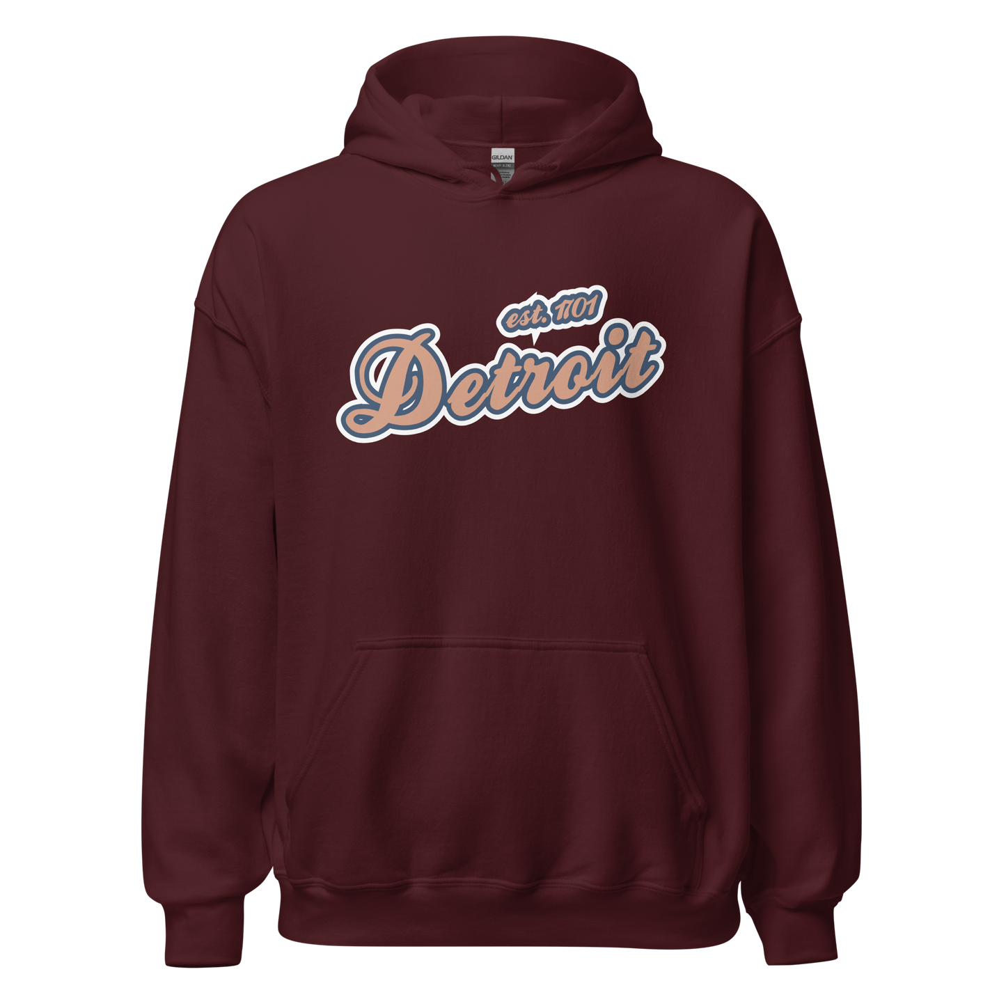 'Detroit EST. 1701' Hoodie (Copper Script Font) | Unisex Standard