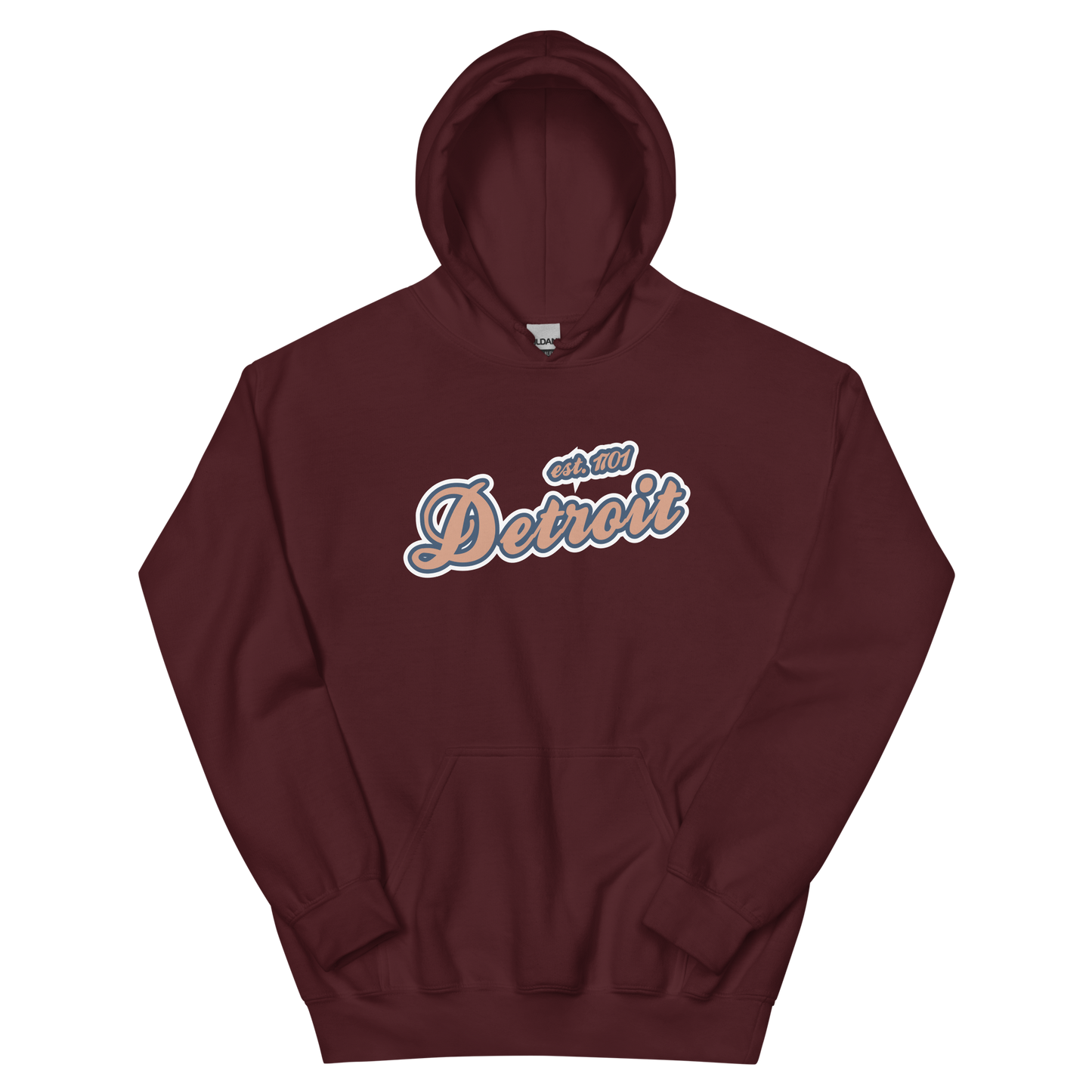 'Detroit EST. 1701' Hoodie (Copper Script Font) | Unisex Standard