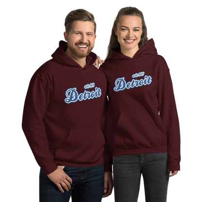 'Detroit EST. 1701' Hoodie (Dearborn Blue Script Font) | Unisex Standard