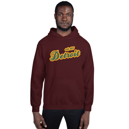 'Detroit EST. 1701' Hoodie (Ginger Ale Green Script Font) | Unisex Standard