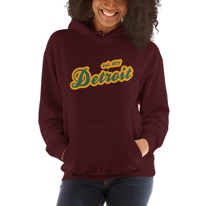 'Detroit EST. 1701' Hoodie (Ginger Ale Green Script Font) | Unisex Standard