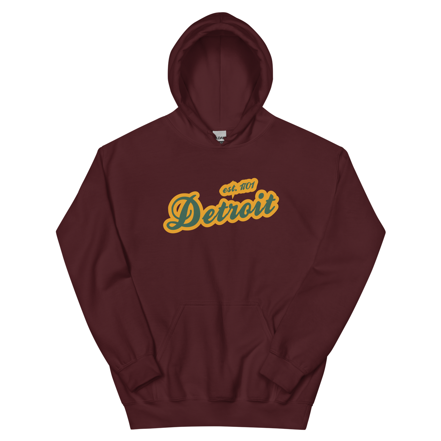 'Detroit EST. 1701' Hoodie (Ginger Ale Green Script Font) | Unisex Standard