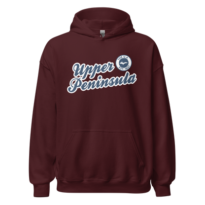 'Upper Peninsula EST. 1837' Hoodie (Navy Script Font) | Unisex Standard