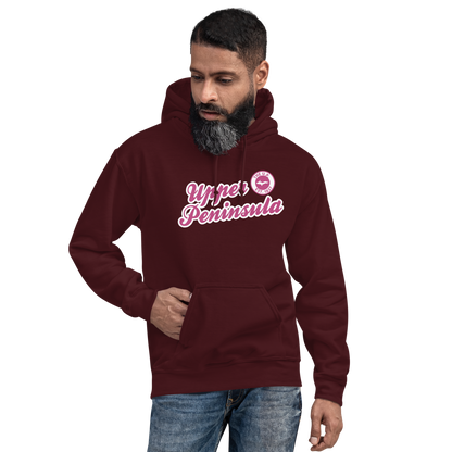 'Upper Peninsula EST. 1837' Hoodie (Apple Blossom Pink Script Font) | Unisex Standard