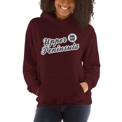 'Upper Peninsula EST. 1837' Hoodie (Iron Ore Grey Script Font) | Unisex Standard