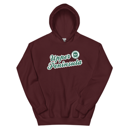 'Upper Peninsula EST. 1837' Hoodie (Superior Green Script Font) | Unisex Standard