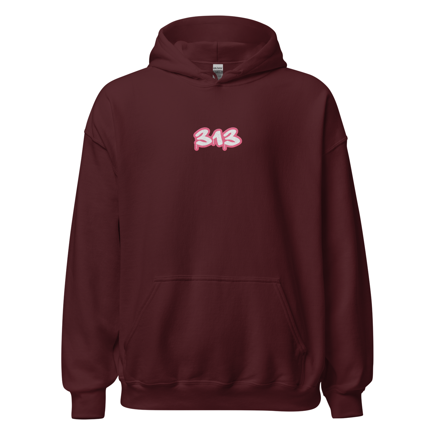 Detroit '313' Hoodie (Rhodochrosite Pink) | Unisex Standard - Emb.