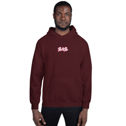 Detroit '313' Hoodie (Rhodochrosite Pink) | Unisex Standard - Emb.