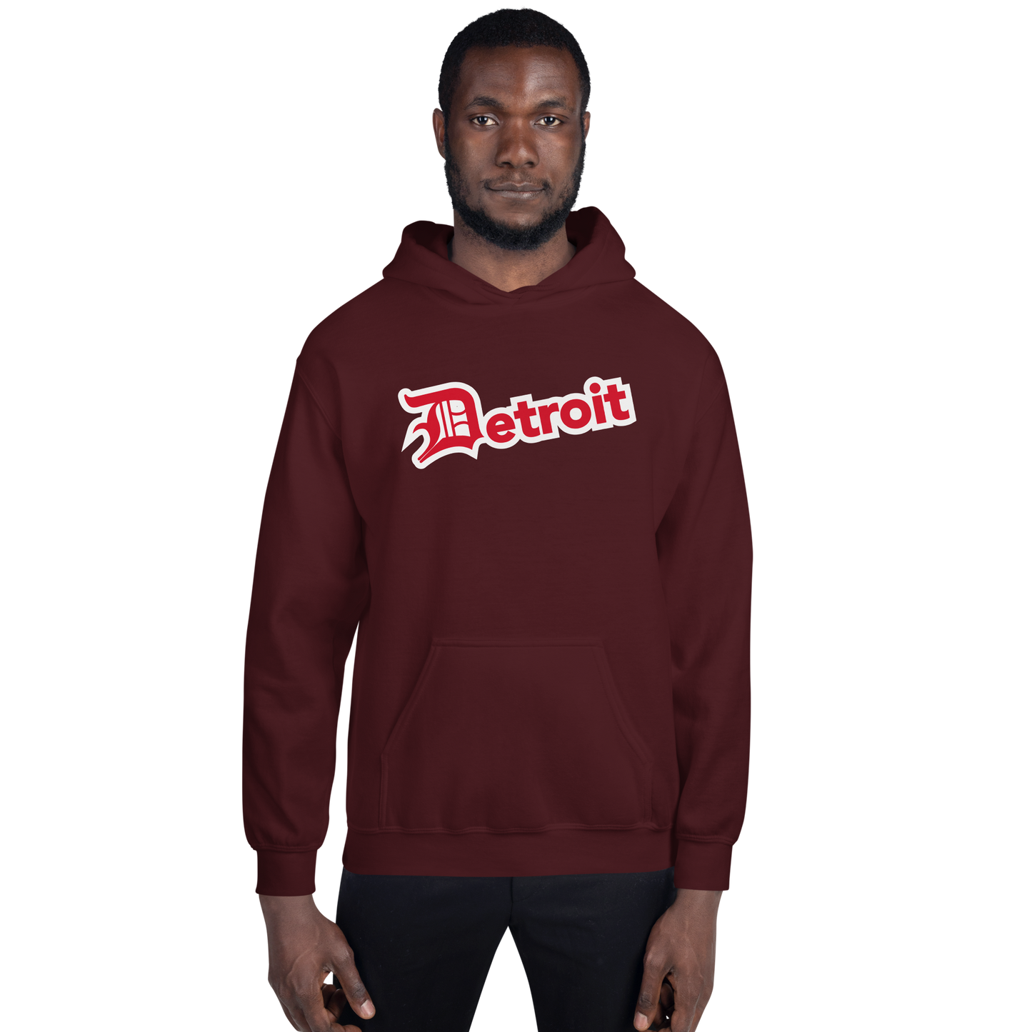 'Detroit' Hoodie (Aliform Red w/ Old English 'D') | Unisex Standard