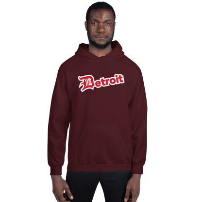 'Detroit' Hoodie (Aliform Red w/ Old English 'D') | Unisex Standard