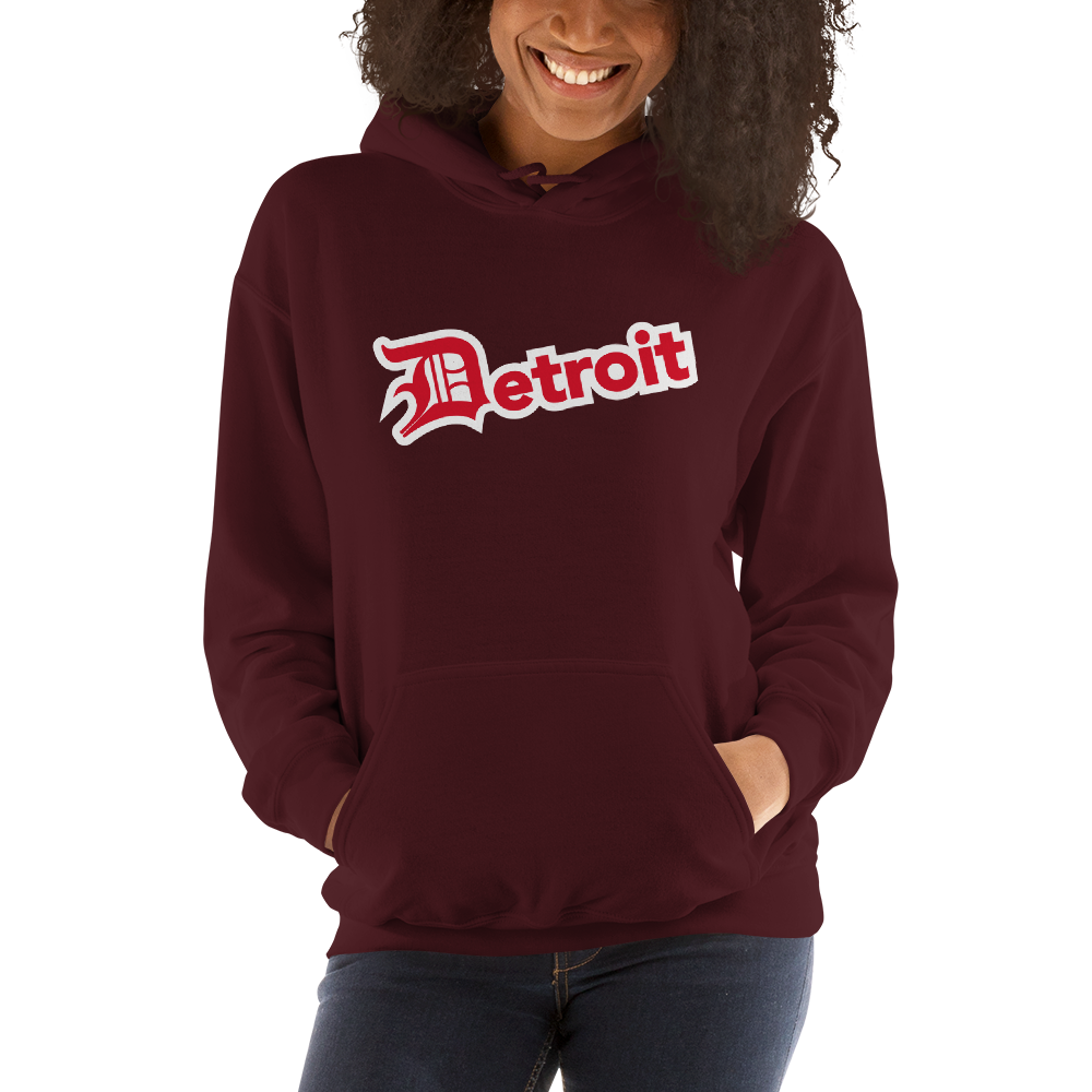 'Detroit' Hoodie (Aliform Red w/ Old English 'D') | Unisex Standard