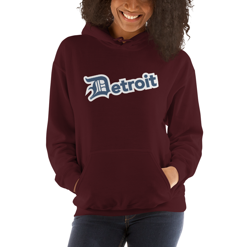 'Detroit' Hoodie (Navy w/ Old English 'D') | Unisex Standard