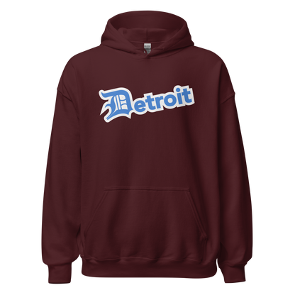 'Detroit' Hoodie (Azure w/ Old English 'D') | Unisex Standard