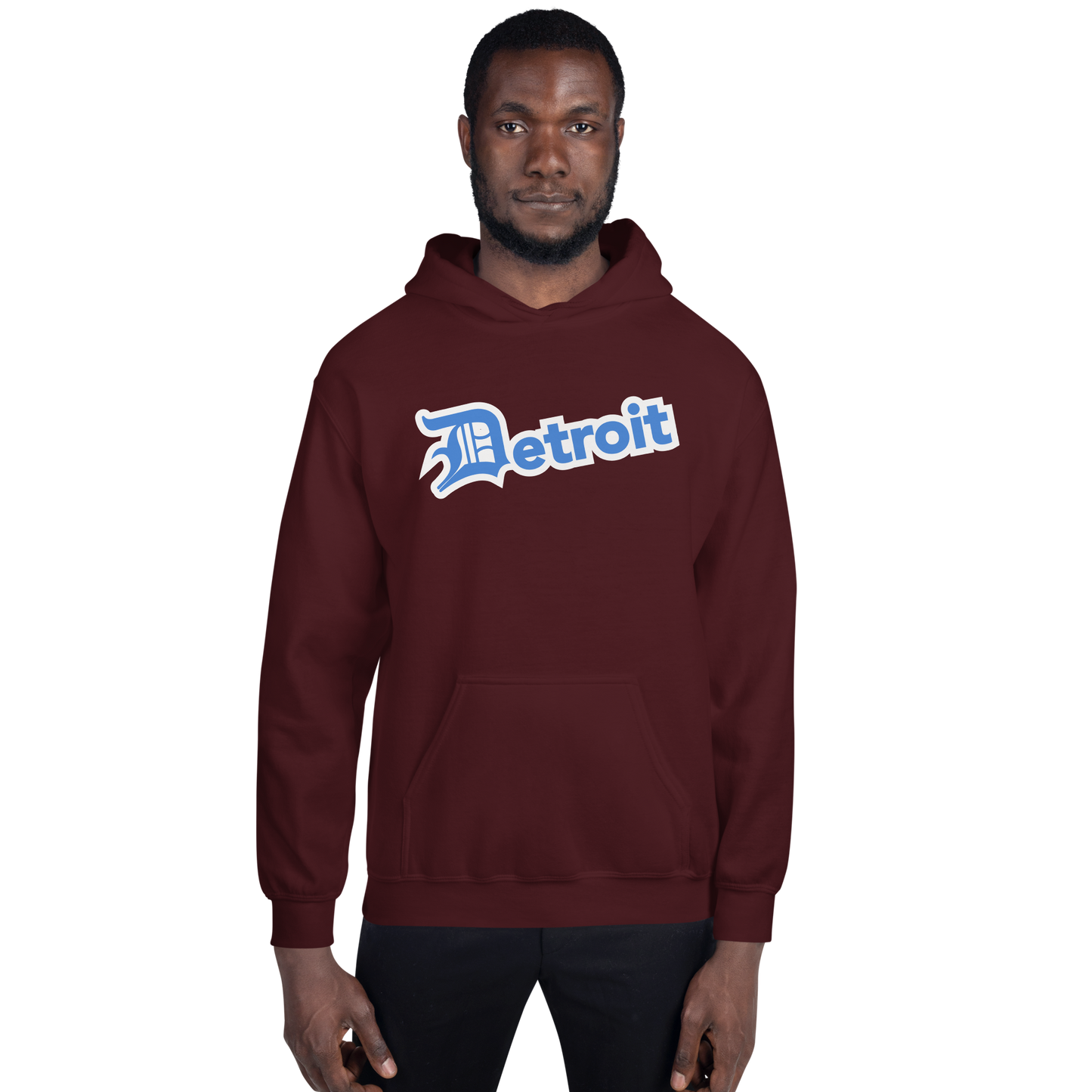 'Detroit' Hoodie (Azure w/ Old English 'D') | Unisex Standard