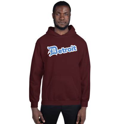 'Detroit' Hoodie (Azure w/ Old English 'D') | Unisex Standard