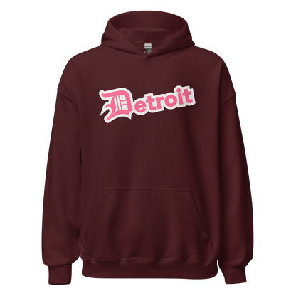 'Detroit' Hoodie (Rhodochrosite Pink w/ Old English 'D') | Unisex Standard