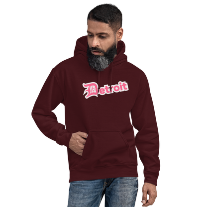 'Detroit' Hoodie (Rhodochrosite Pink w/ Old English 'D') | Unisex Standard