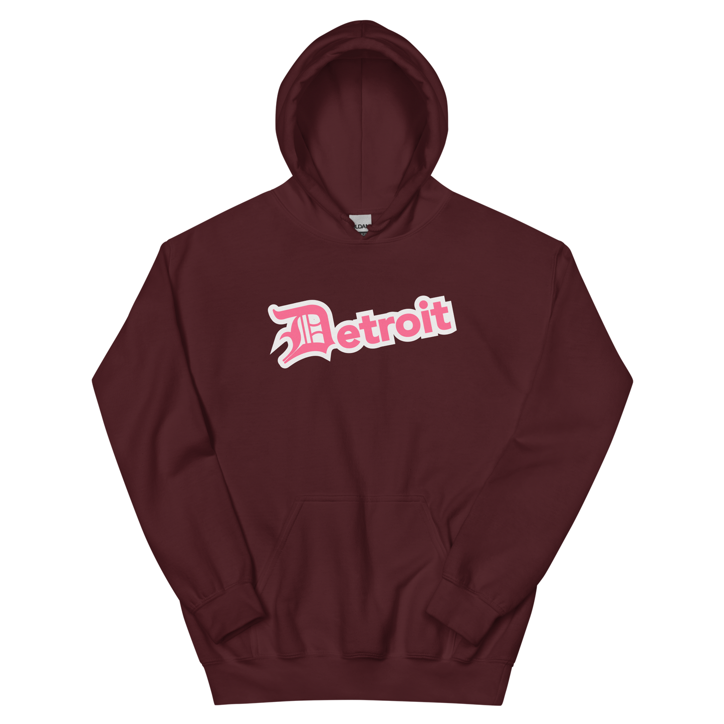 'Detroit' Hoodie (Rhodochrosite Pink w/ Old English 'D') | Unisex Standard