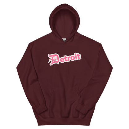 'Detroit' Hoodie (Rhodochrosite Pink w/ Old English 'D') | Unisex Standard