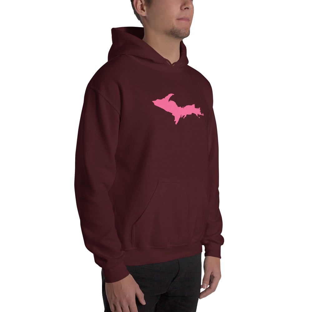 Michigan Upper Peninsula Hoodie (w/ Pink UP Outline) | Unisex Standard