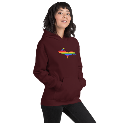 Michigan Upper Peninsula Hoodie (w/ UP Pride Flag Outline) | Unisex Standard