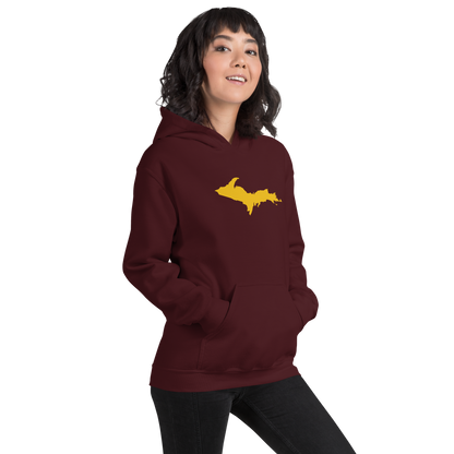 Michigan Upper Peninsula Hoodie (w/ Gold UP Outline) | Unisex Standard