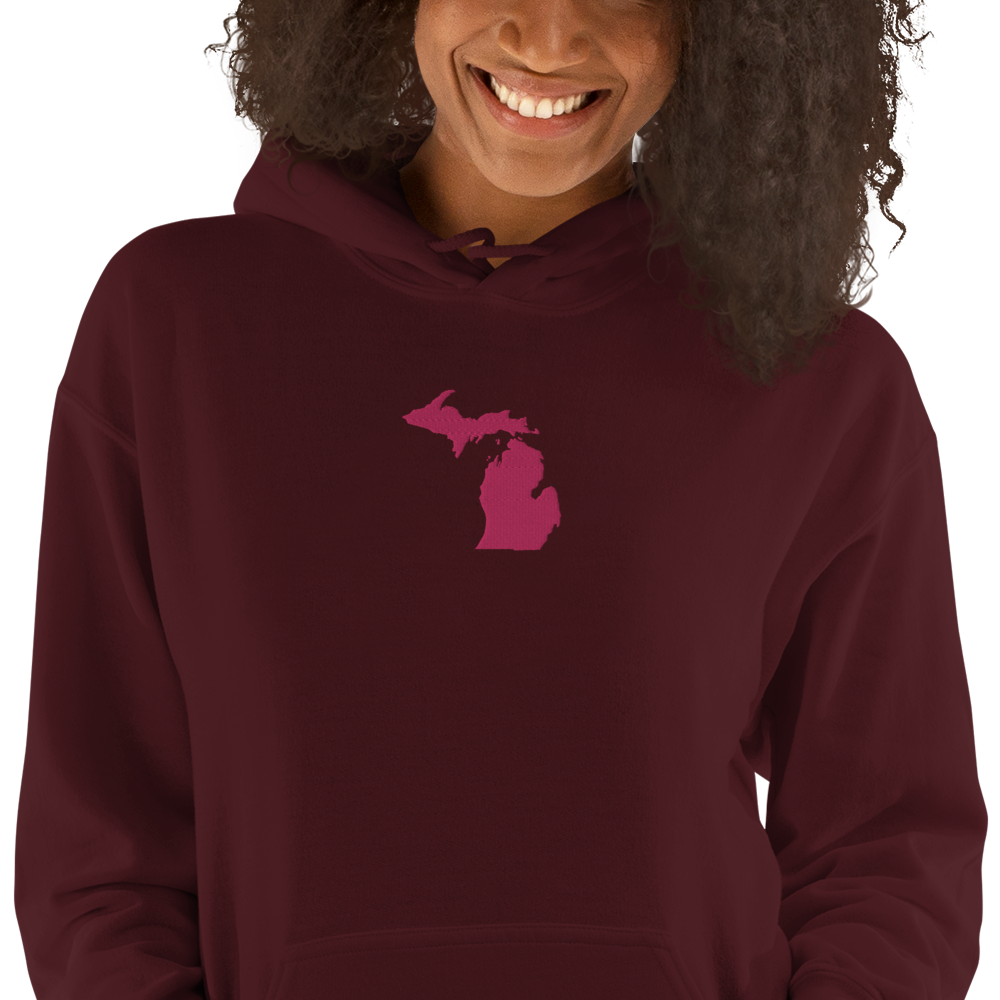 Michigan Hoodie (w/ Pink MI Outline) | Unisex Standard - Emb.