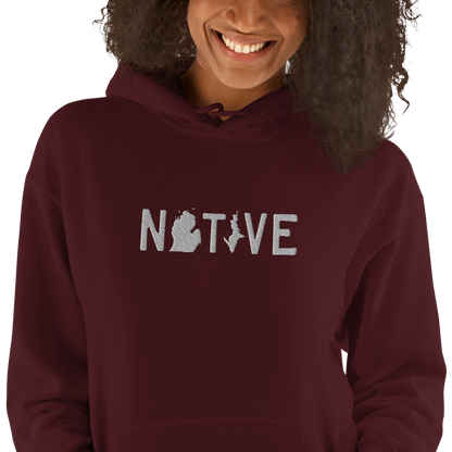 Michigan 'Native' Hoodie (Licence Plate Font) | Unisex Standard - Emb.