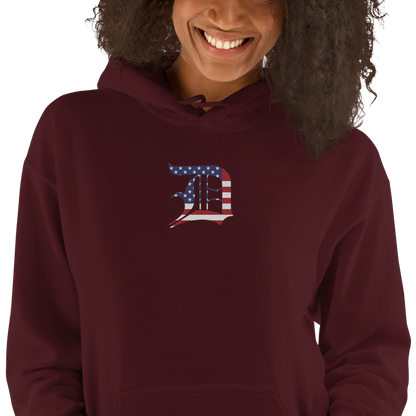 Detroit 'Old English D' Hoodie (Patriotic Edition) | Unisex Standard - Emb.