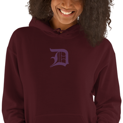 Detroit 'Old English D' Hoodie (Plum) | Unisex Standard - Emb.