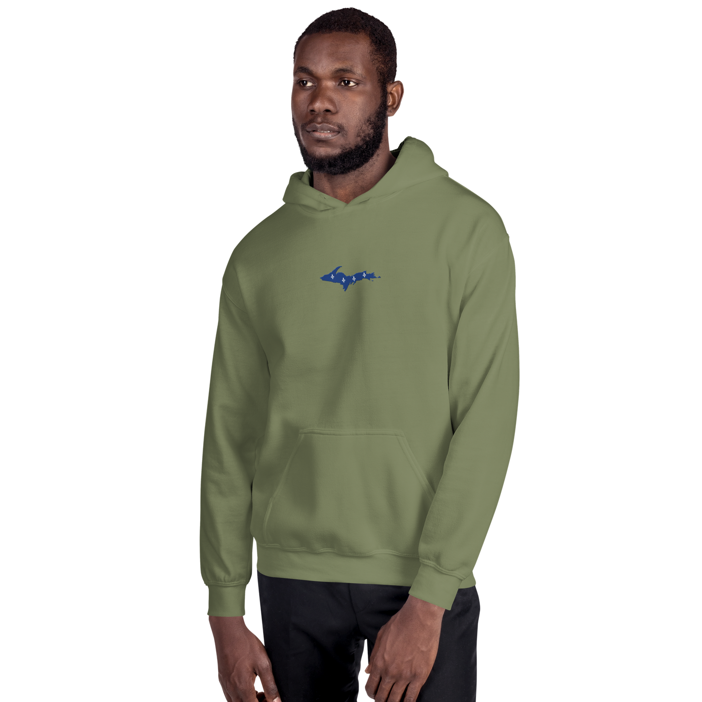 Michigan Upper Peninsula Hoodie (w/ Embroidered UP Quebec Flag Outline) | Unisex Standard